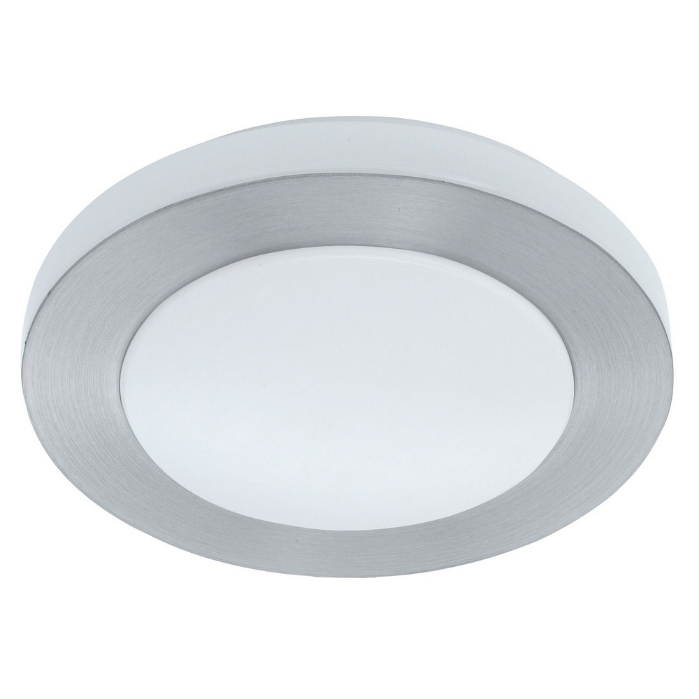 Eglo Lighting-93287A-Carpi 1 - 11.75 11W 1 LED Flush Mount Brushed Aluminum Finish with White Glass