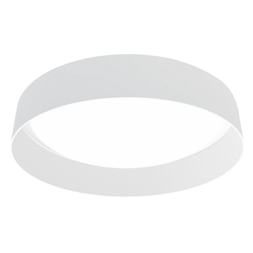 Eglo Lighting-93386A-Palomaro - 12.59 Inch 10.5W 1 LED Flush Mount   White Finish with White Fabric Shade