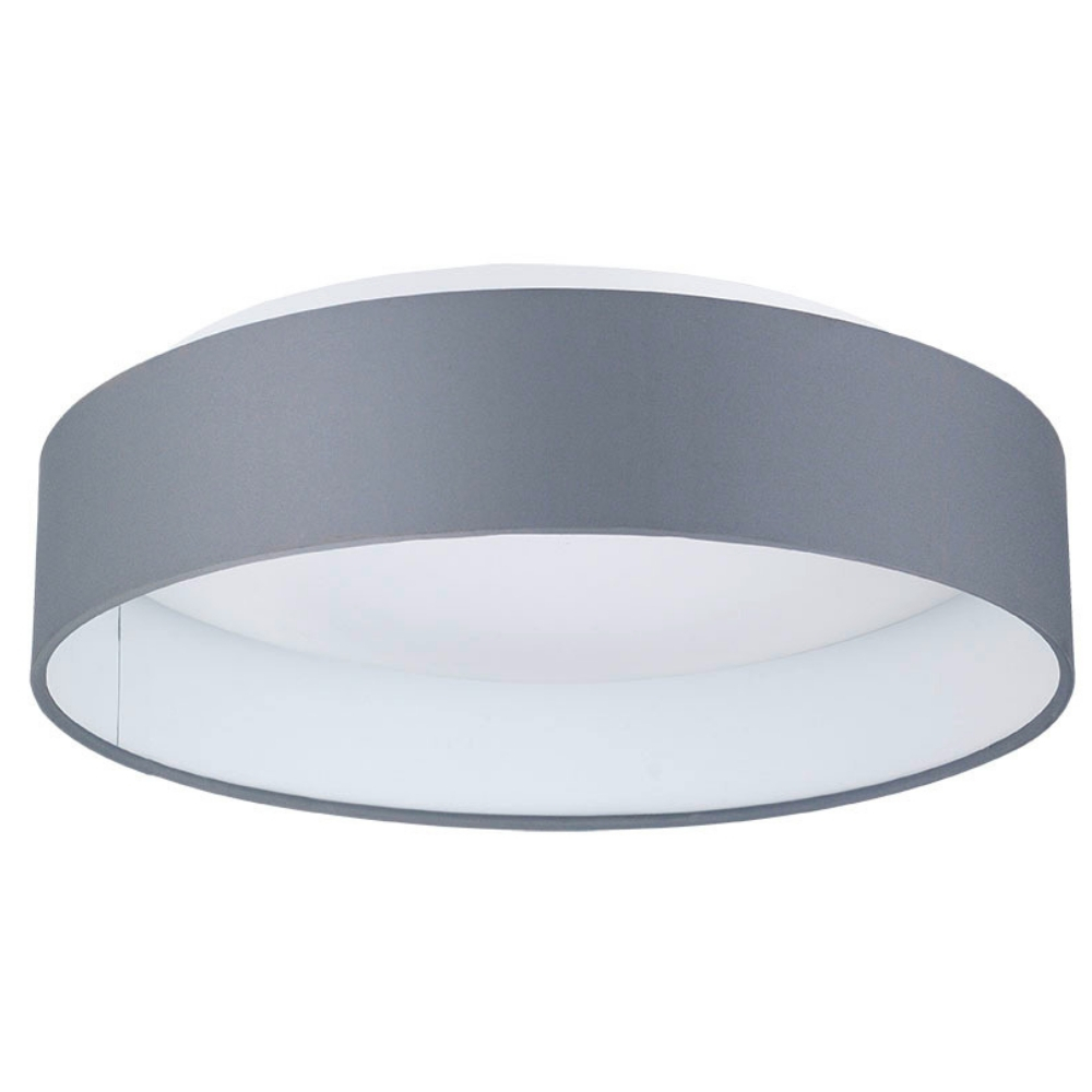 Eglo Lighting-93395A-Palomaro - 12.6 Inch 10.5W 1 LED Flush Mount   Charcoal Grey Finish with Charcoal Grey Fabric Shade