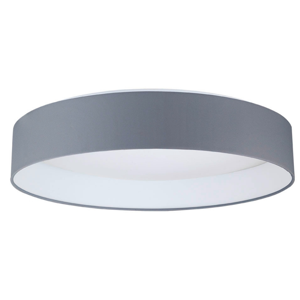 Eglo Lighting-93397A-Palomaro - 19.68 Inch 22W 1 LED Flush Mount   Charcoal Grey Finish with Charcoal Grey Fabric Shade