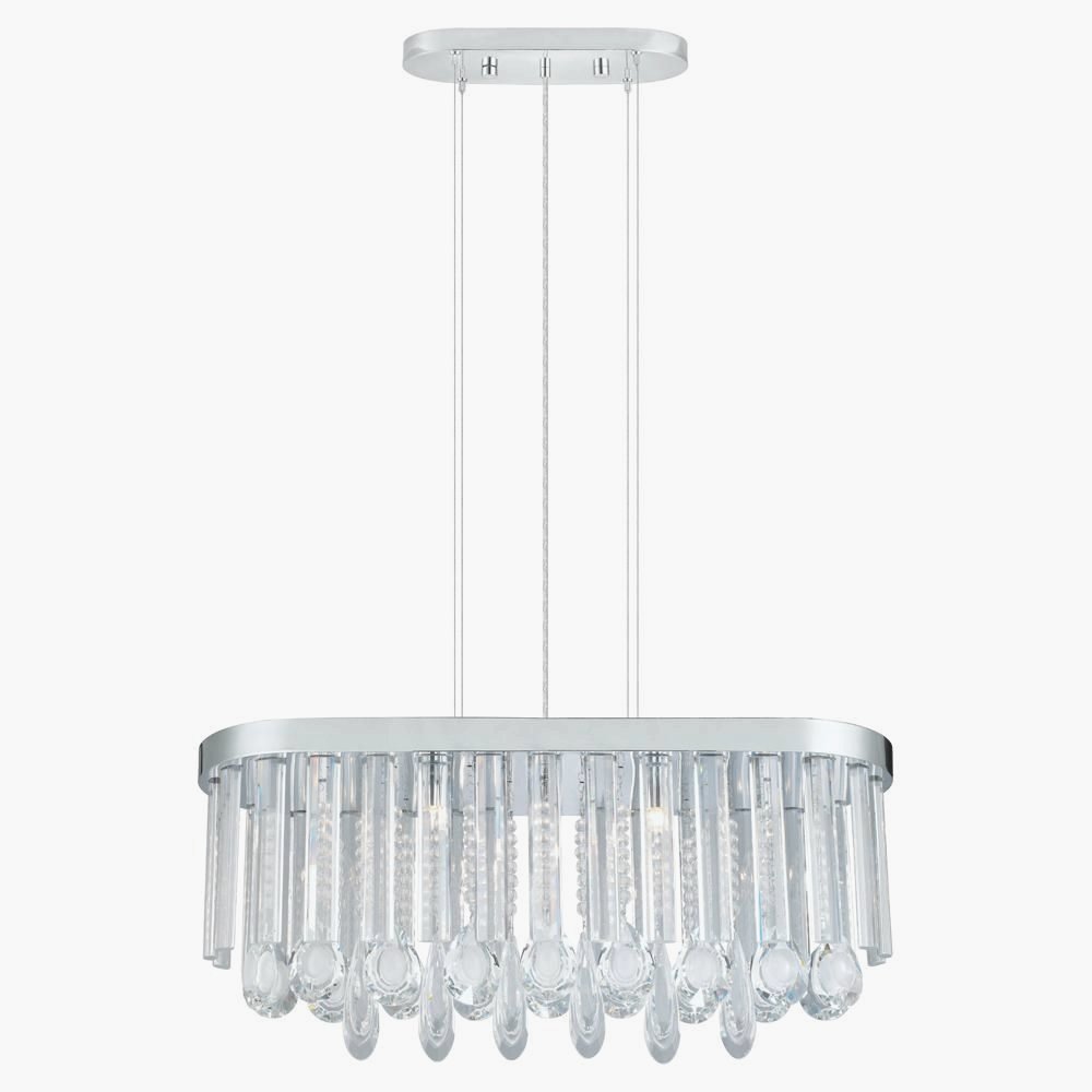 Eglo Lighting-93424A-Calaonda - Seven Light Chandelier   Chrome Finish with Clear Glass