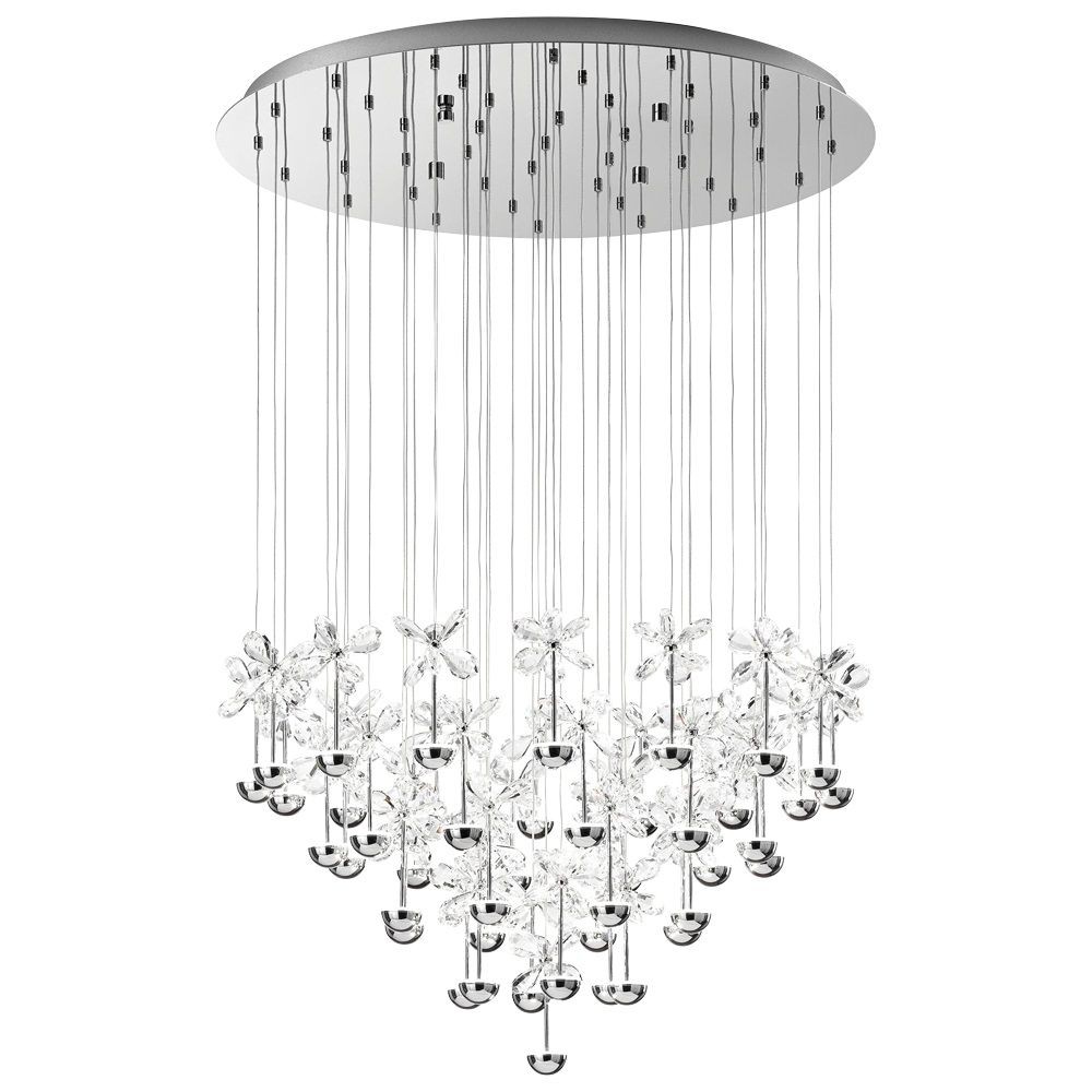 Eglo Lighting-93661A-Pianopoli - 30.75 Inch 90.3W 43 LED Crystal Pendant   Chrome Finish with Clear Crystal