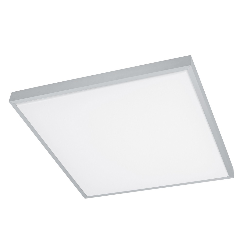 Eglo Lighting-93775A-Idun 1 - 22.83 Inch 38.7W 9 LED Flush Mount   Brushed Aluminum Finish with White Glass