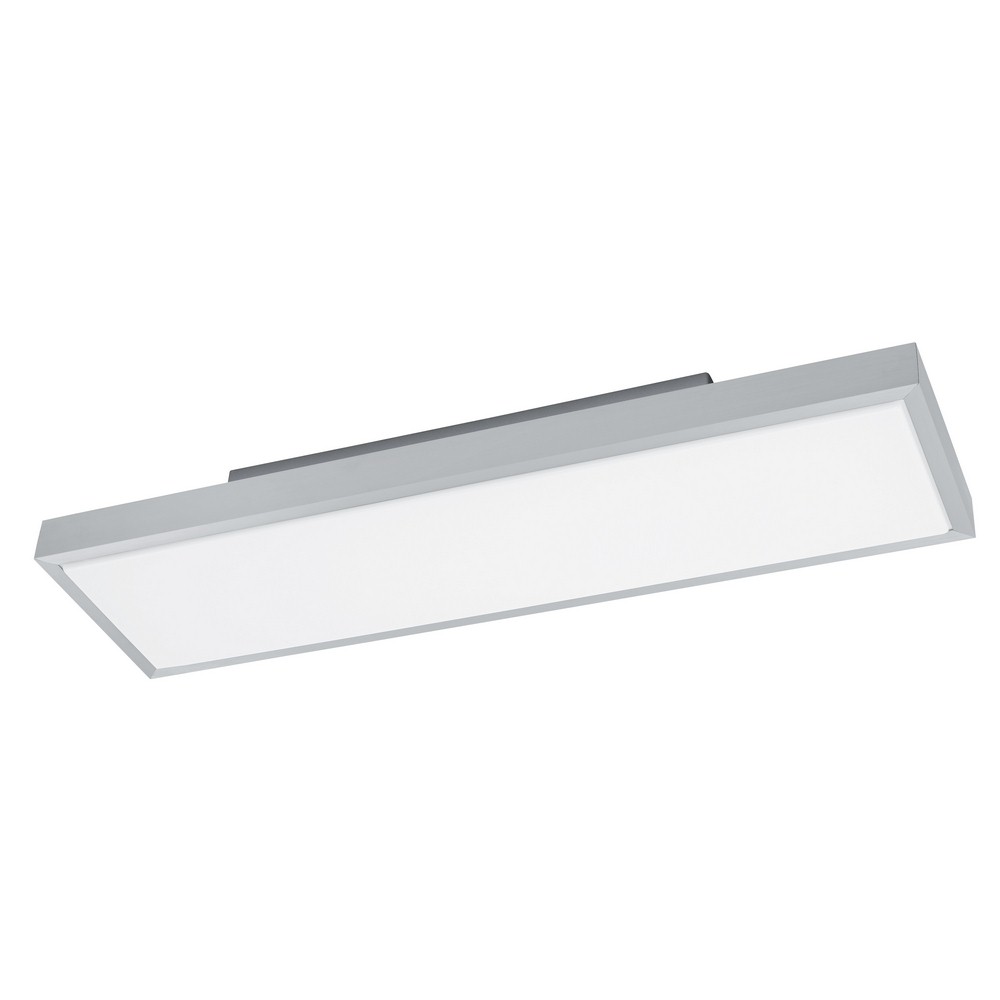 Eglo Lighting-93776A-Idun 1 - 29.53 Inch 17.2W 4 LED Flush Mount   Brushed Aluminum Finish with White Glass