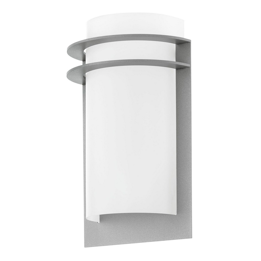 Eglo Lighting-94133A-Malgera - 10.63 Inch 5W 2 Led Outdoor Wall Lantern   Silver Finish with White Glass