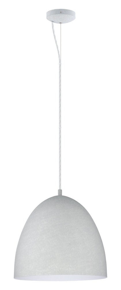 Eglo Lighting-94354A-Sariabia - 1-Light Bowl Pendant - Grey Finish - Grey Exterior White Interior Metal Shade Concrete Grey  Concrete Grey Finish