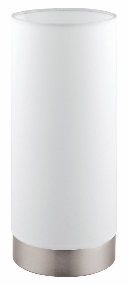 Eglo Lighting-95118A-Pasteri - One Light Table Lamp   Matte Nickel Finish with White Cloth Shade