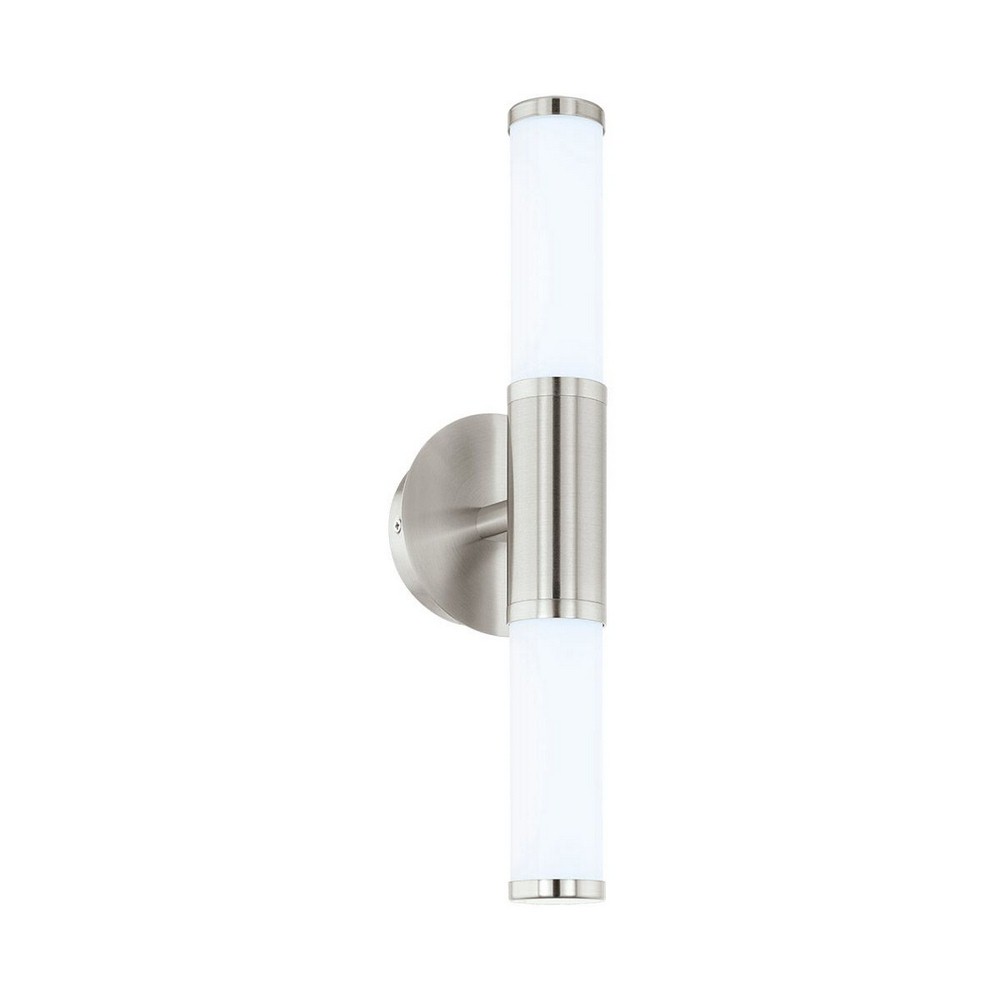 Eglo Lighting-95144A-Palmera 1 - 17.08 Inch 12W 2 LED Wall Sconce   Satin Nickel Finish with Opal Glass