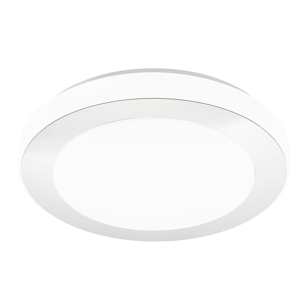 Eglo Lighting-95283A-Carpi - 15.15 Inch 23W 1 LED Semi-Flush Mount   Chrome/White Finish with White Plastic Glass