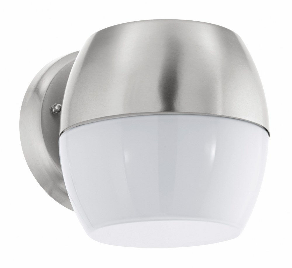 Eglo Lighting-95982A-Oncala - 6.3 Inch 11W 1 LED Outdoor Wall Mount   Stainless Steel Finish with White Glass