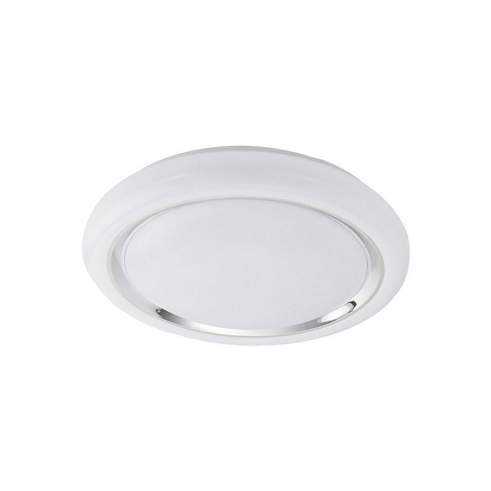 Eglo Lighting-96024A-Capasso - 15.75 Inch 23W 1 LED Flush Mount   White/Chrome Finish with White Shade