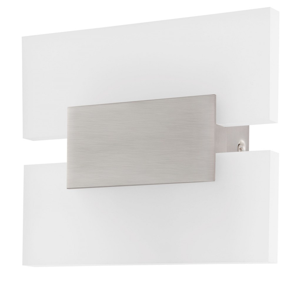 Eglo Lighting-96043A-Metrass 2 - 7.9 9W 2 LED Wall Sconce Matte Nickel Finish with White Satin Glass