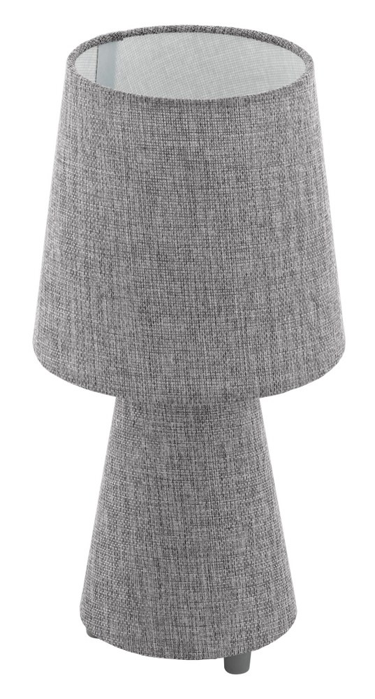 Eglo Lighting-97122A-Carpara - Two Light Table Lamp   Grey Finish with Grey Fabric Shade