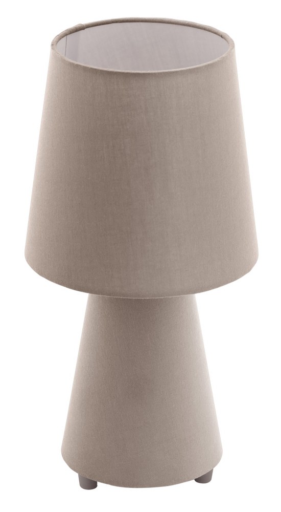 Eglo Lighting-97124A-Carpara - Two Light Table Lamp   Taupe Finish with Taupe Fabric Shade