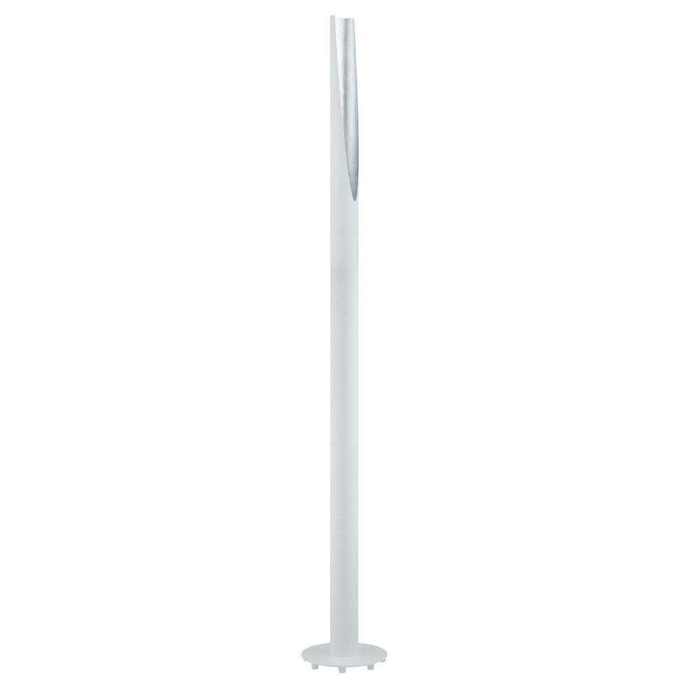 Eglo Lighting-97582A-Barbotto - 1-Light Floor Lamp - Matte Black - Silver   White/Silver Finish with White/Silver Metal Shade