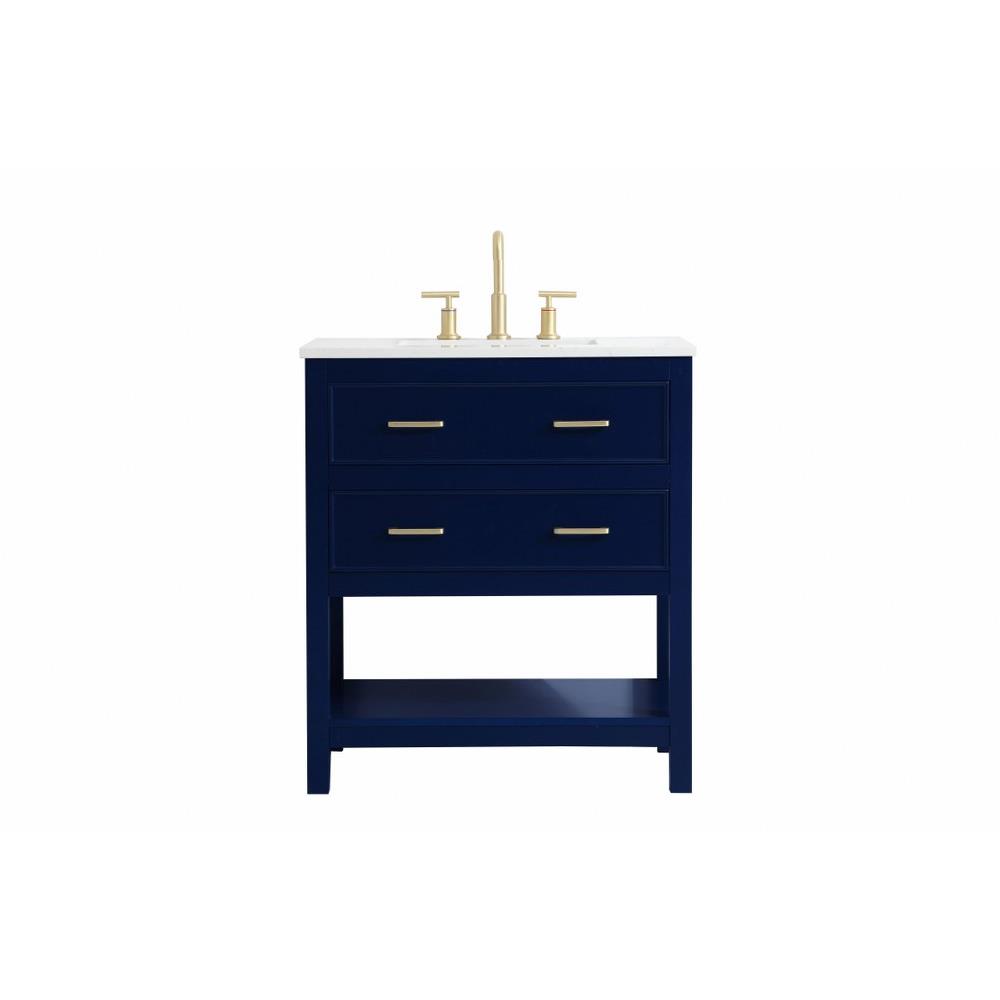 Elegant Decor Vf19030 Sinclaire 30 Inch 2 Drawer Single Single Bathroom Vanity Sink Set