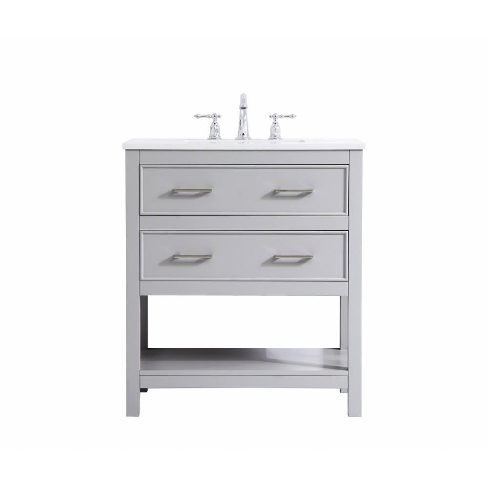 Elegant Decor Vf19030 Sinclaire 30 Inch 2 Drawer Single Single Bathroom Vanity Sink Set