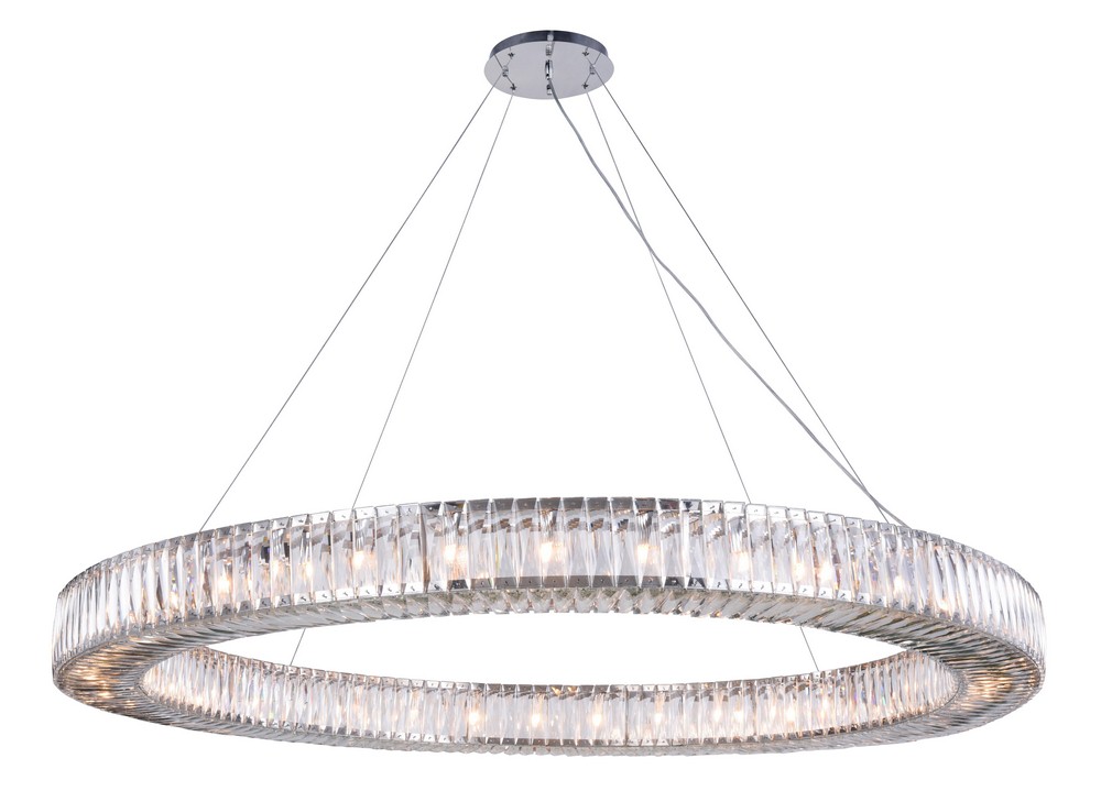 Elegant Lighting-2116G63C/RC-Cuvette - Thirty-Six Light Chandelier   Chrome with Clear Royal Cut Crystal