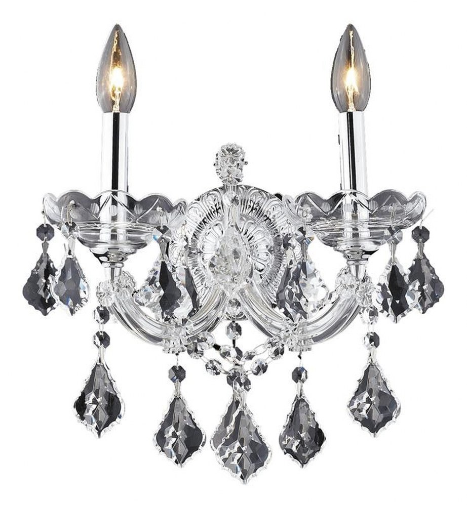 Elegant Lighting-2800W2C/RC-Maria Theresa - Two Light Wall Mount   Chrome Finish with Royal Cut Crystal - Crystal (Clear)
