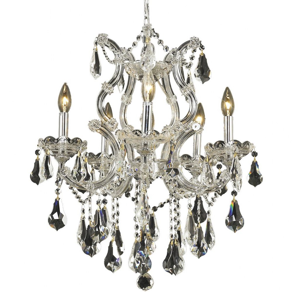 Elegant Lighting-2801D20C-GT/RC-Maria Theresa - Six Light Chandelier Royal Cut Chrome/Gold Chrome Finish