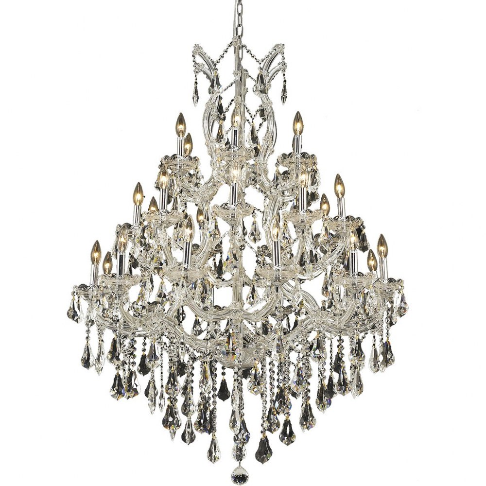 Elegant Lighting-2801D38C/RC-Maria Theresa - Twenty-Eight Light Chandelier Royal Cut Chrome Chrome Finish