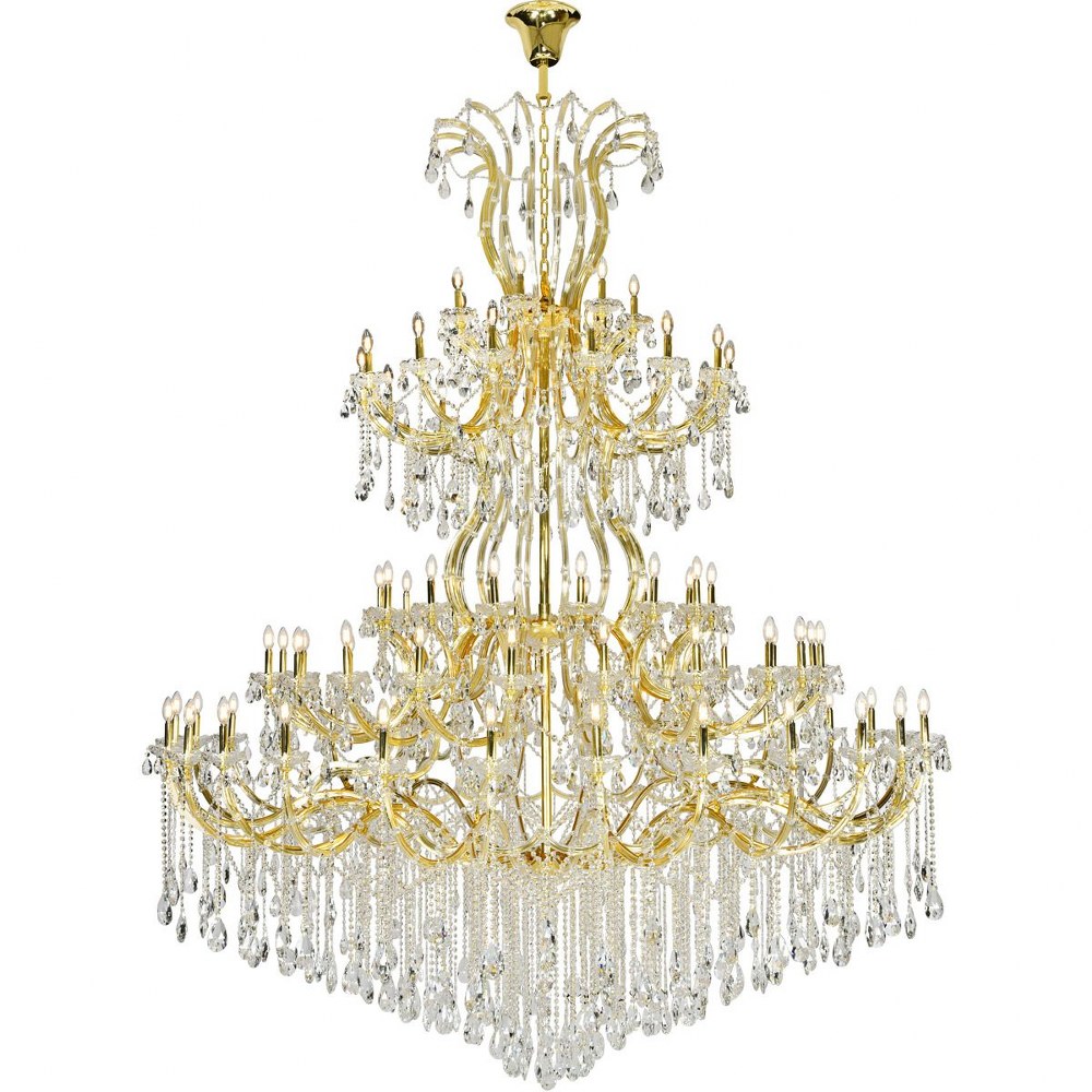 Elegant Lighting-2803G120G-SS/RC-Maria Theresa - Eight-Four Light Chandelier Royal Cut Gold and Silver Grey Chrome Finish