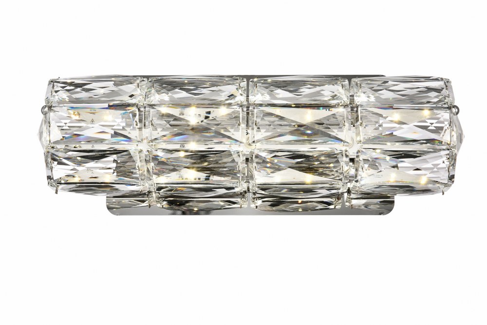 Elegant Lighting-3501W12C-Valetta - 12.2 Inch 0.78W 1 Led Wall Sconce   Chrome Finish with Clear Royal Cut Crystal