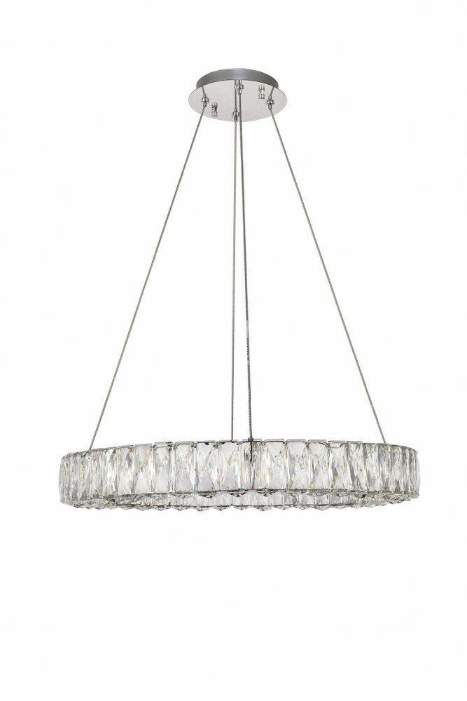 Elegant Lighting-3503D23C-Monroe - 23.6 0.23W 1 LED Chandelier Chrome Finish with Clear Royal Cut Crystal