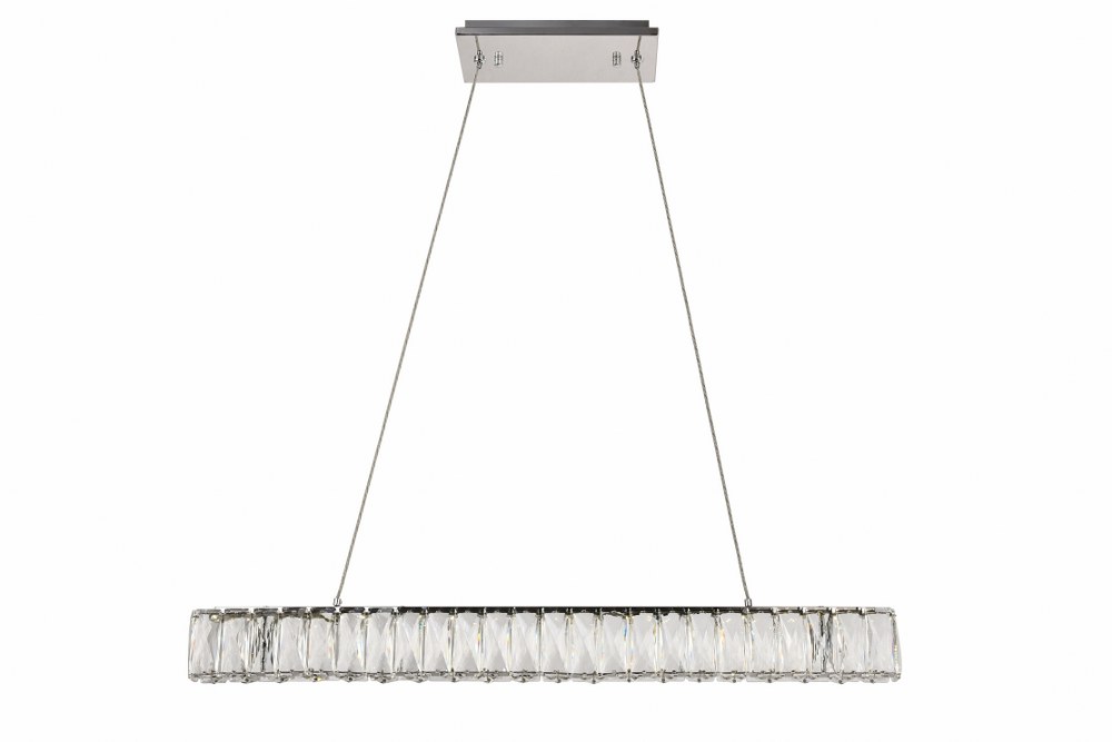 Elegant Lighting-3503D31C-Monroe - 31.5 Inch 0.23W 1 Led Chandelier   Chrome Finish with Clear Royal Cut Crystal