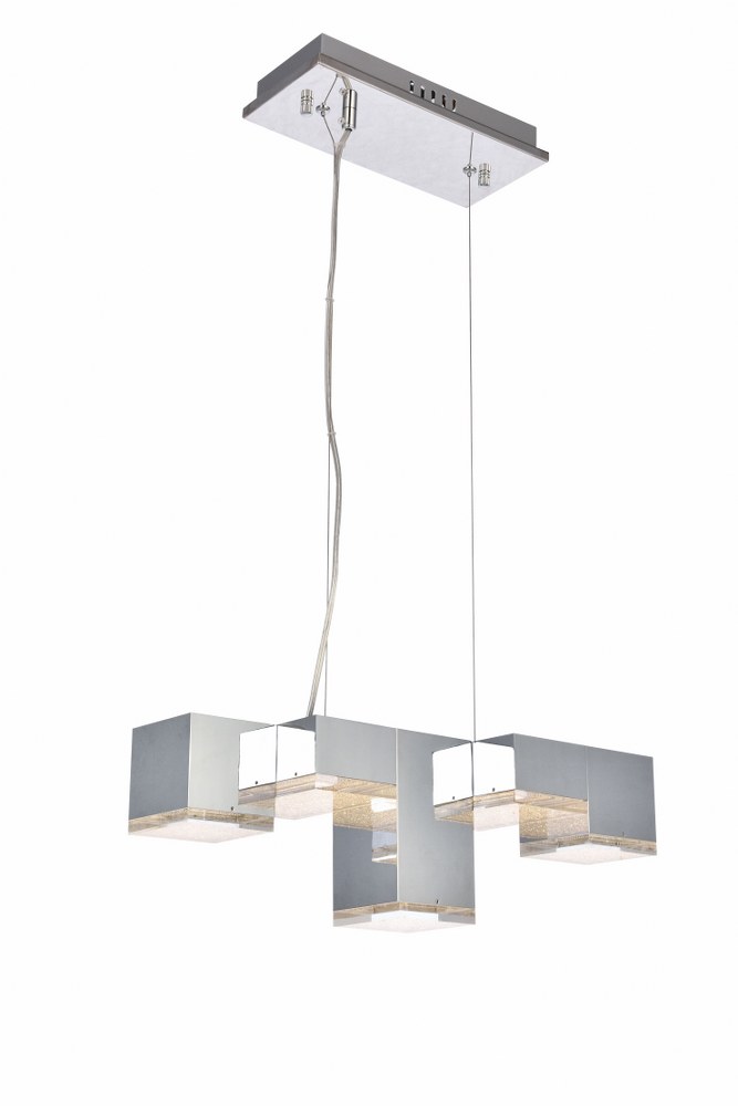 Elegant Lighting-5100D5C-Glasgow - 17.7 Inch 1W 5 Led Pendant   Chrome Finish