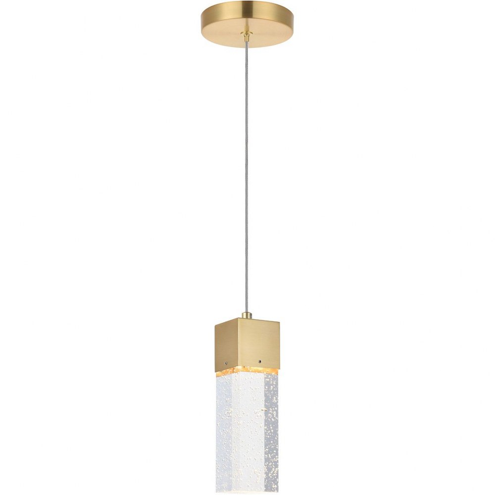 Elegant Lighting-5300D4G-Novastella - 4.72 Inch 3.5W 1 Led Pendant   Gold Finish with Clear Glass