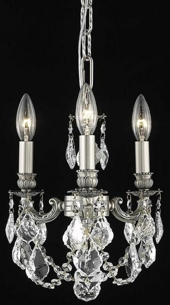 Elegant Lighting-9103D10PW/RC-Lillie - Three Light Pendant Pewter Royal Cut Dark Bronze Finish