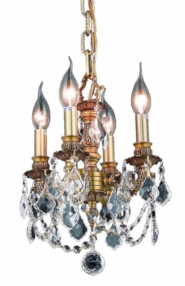 Elegant Lighting-9104D10FG/RC-Lillie - Four Light Chandelier   French Gold Finish with Royal Cut Crystal - Crystal (Clear)