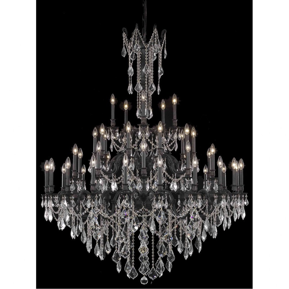 Elegant Lighting-9245G54DB-GT/RC-Rosalia - Fourty-Five Light Chandelier Royal Cut Dark Bronze/Gold Dark Bronze Finish