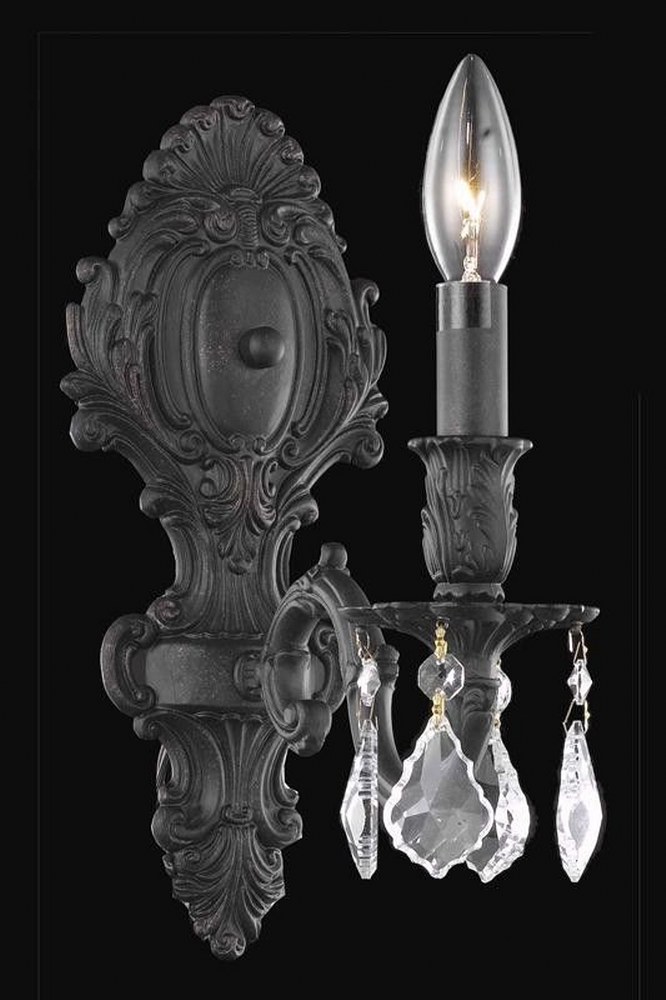 Elegant Lighting-9601W5DB/RC-Monarch - One Light Wall Sconce Dark Bronze Royal Cut Dark Bronze Finish