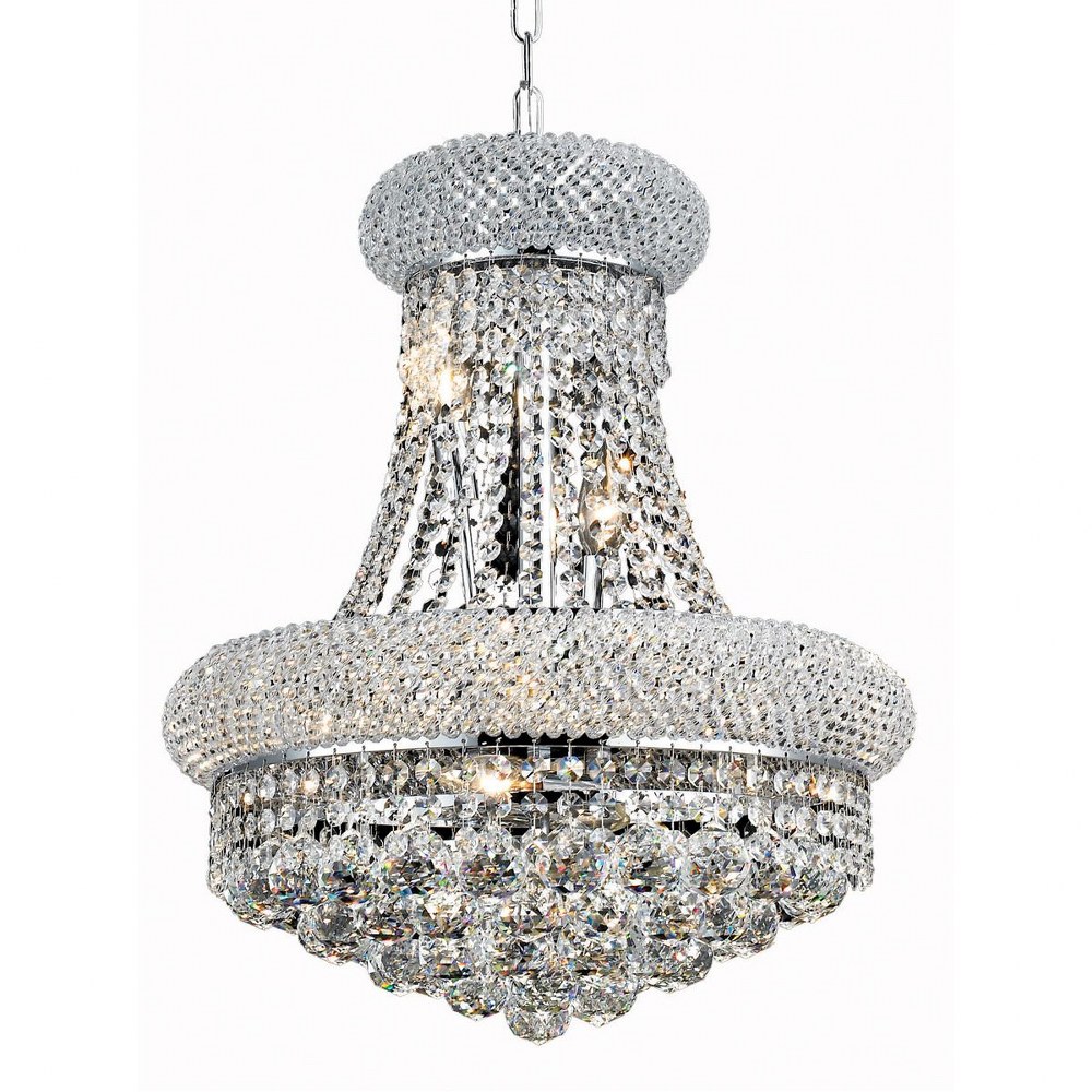 Elegant Lighting-V1800D16C/RC-Primo - Eight Light Pendant Chrome Royal Cut Chrome Finish