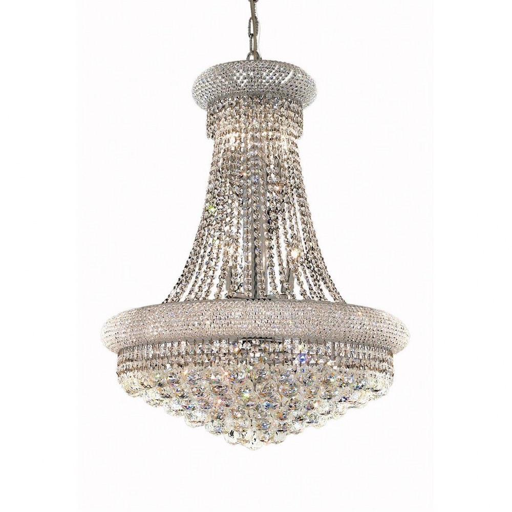 Elegant Lighting-V1800D24C/RC-Primo - Fourteen Light Chandelier Royal Cut Chrome Chrome Finish