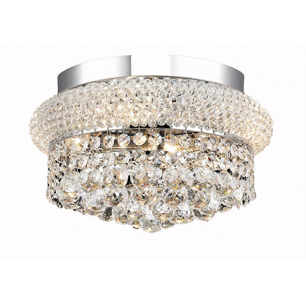 Elegant Lighting-V1800F12C/RC-Primo - Four Light Flush Mount Royal Cut Chrome Chrome Finish