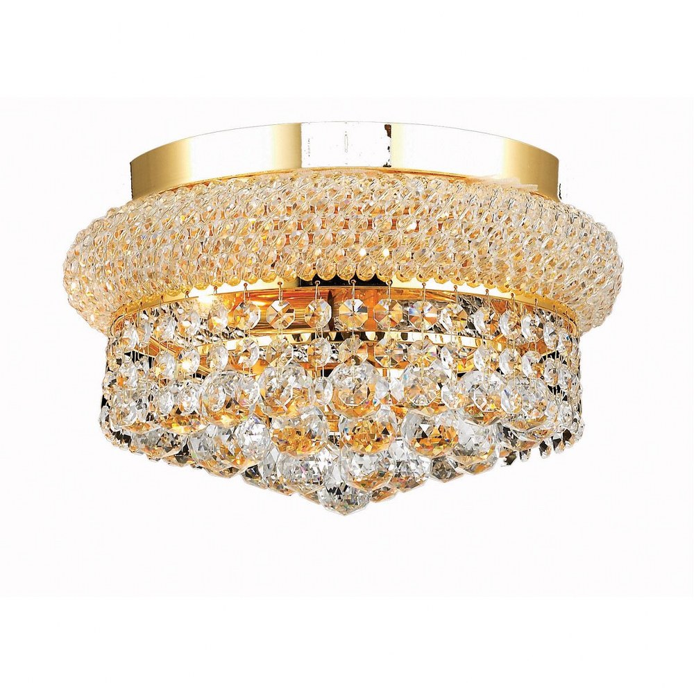 Elegant Lighting-V1800F12G/RC-Primo - Four Light Flush Mount Royal Cut Gold Chrome Finish