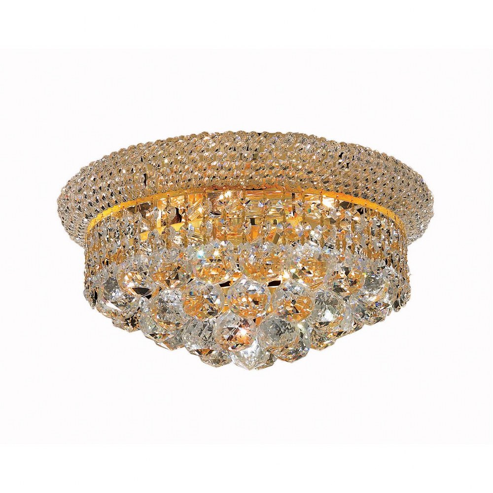 Elegant Lighting-V1800F14G/RC-Primo - Six Light Flush Mount Royal Cut Gold Chrome Finish