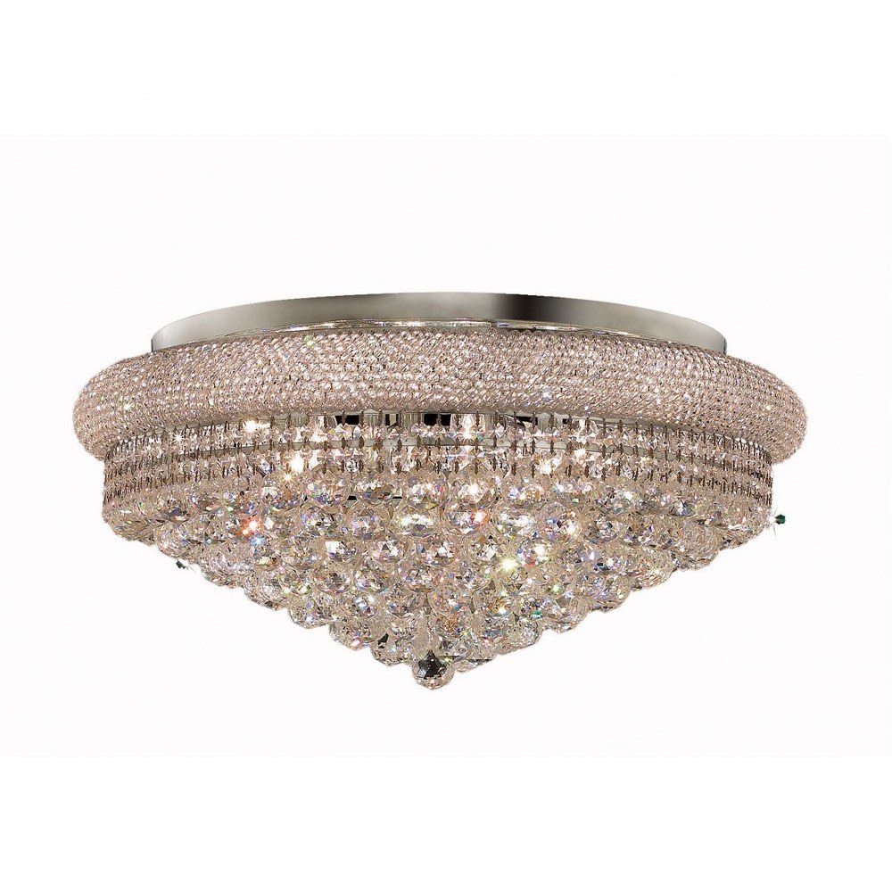 Elegant Lighting-V1800F28C/RC-Primo - Fifteen Light Flush Mount Royal Cut Chrome Chrome Finish