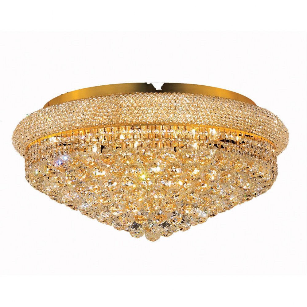 Elegant Lighting-V1800F28G/RC-Primo - Fifteen Light Flush Mount Royal Cut Gold Chrome Finish