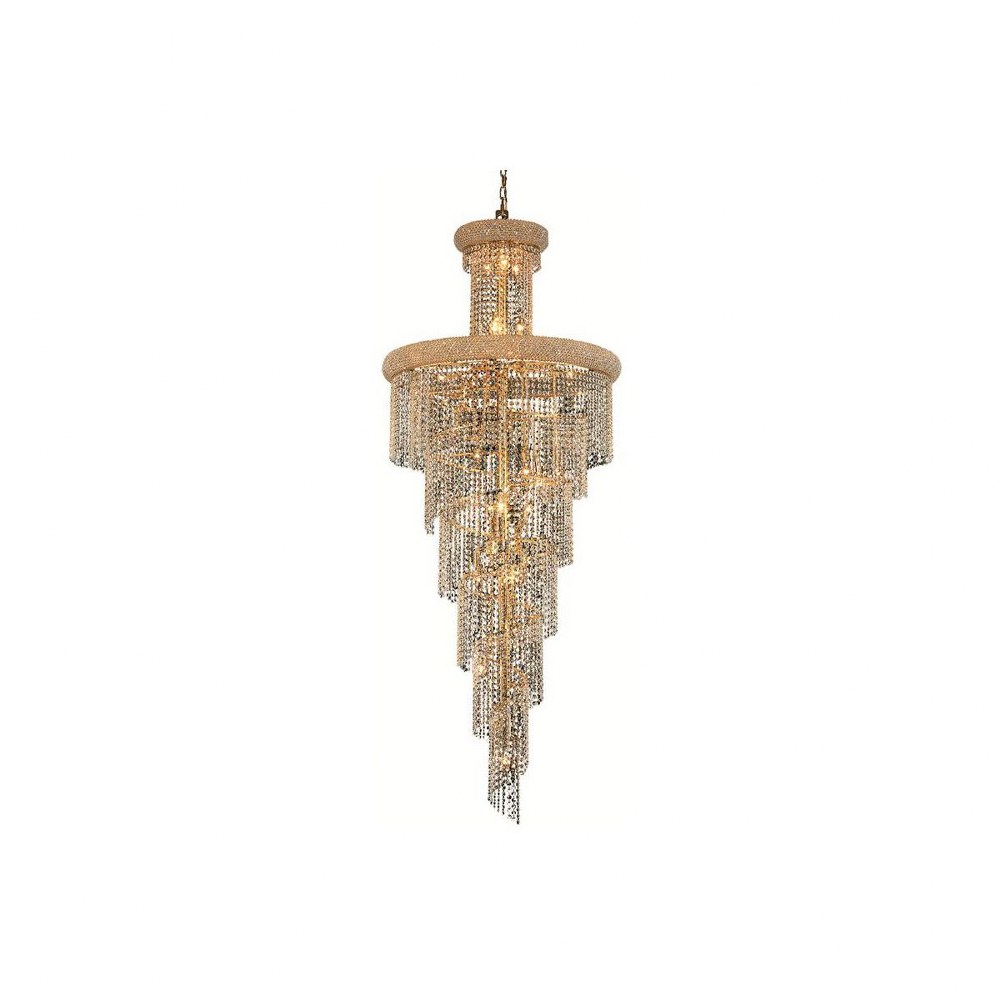 Elegant Lighting-V1800SR30G/RC-Spiral - Twenty-Eight Light Chandelier Royal Cut Gold Chrome Finish