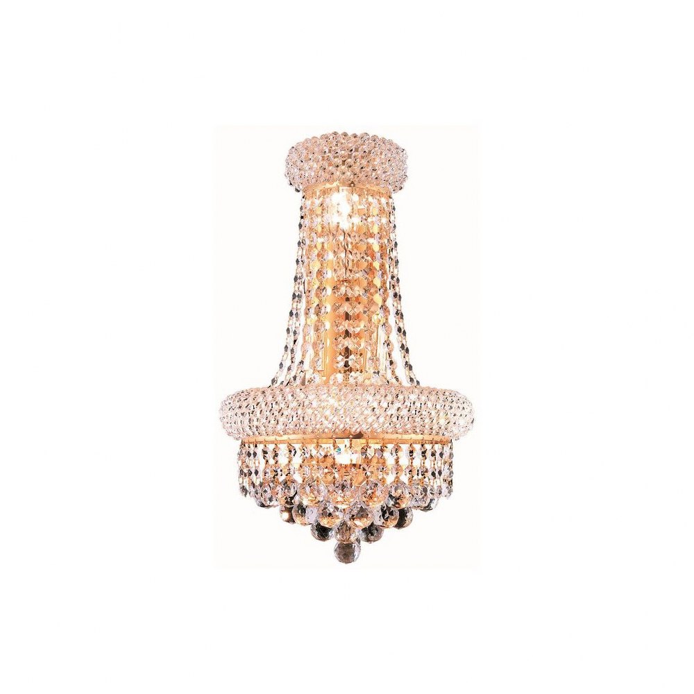 Elegant Lighting-V1800W12SG/RC-Primo - Two Light Wall Sconce Clear Royal Cut  Gold Finish