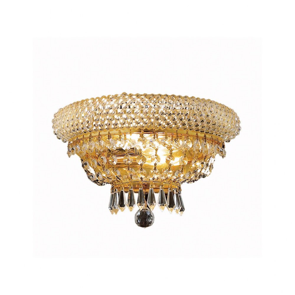 Elegant Lighting-V1803W12G/RC-Primo - Two Light Wall Sconce Gold Royal Cut Chrome Finish