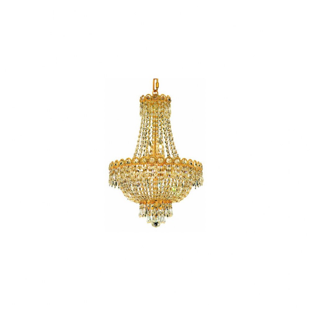 Elegant Lighting-V1900D16G/RC-Century - Eight Light Pendant Gold Royal Cut Chrome Finish