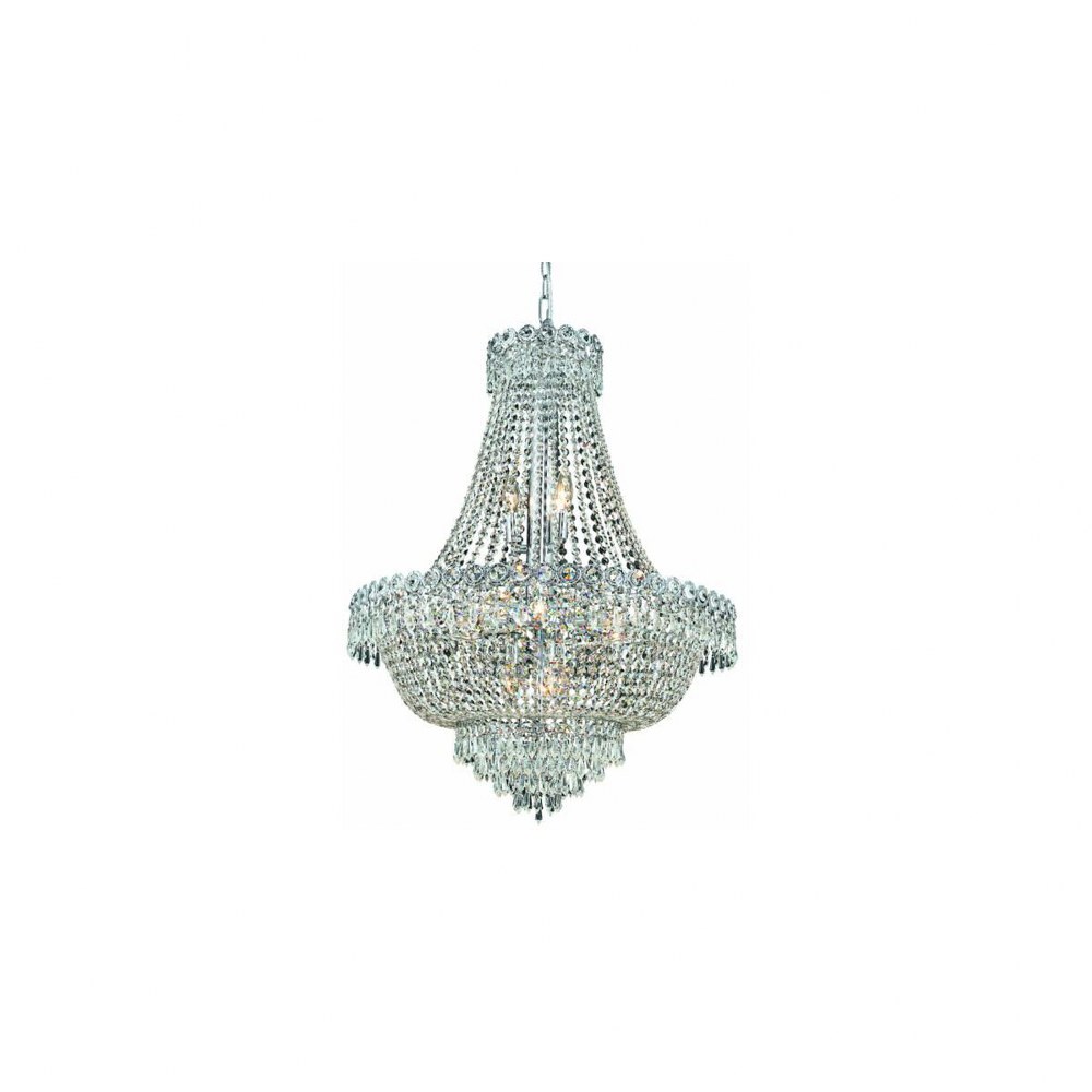 Elegant Lighting-V1900D24C/RC-Century - Twelve Light Chandelier Royal Cut Chrome Chrome Finish