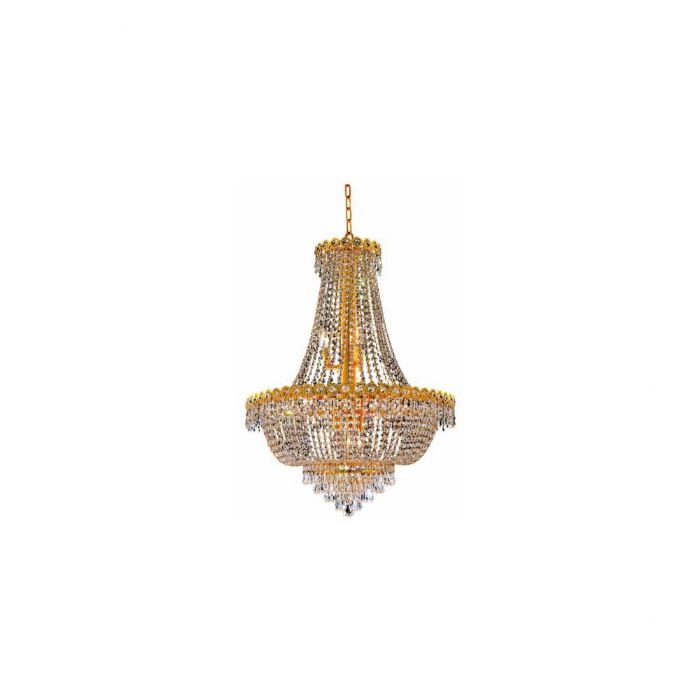 Elegant Lighting-V1900D24G/RC-Century - Twelve Light Chandelier Royal Cut Gold Chrome Finish