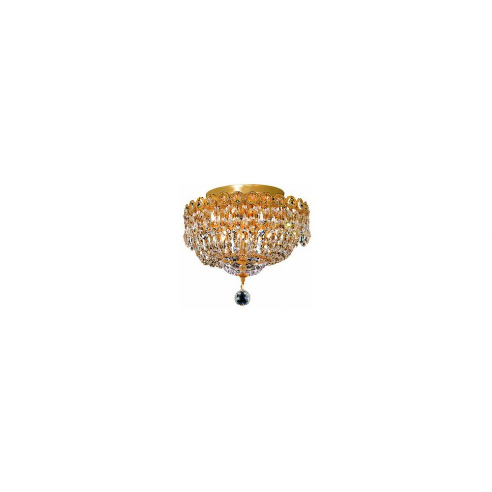 Elegant Lighting-V1900F12G/RC-Century - Four Light Flush Mount Royal Cut Gold Chrome Finish