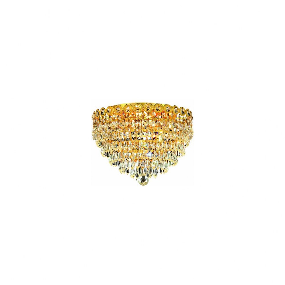 Elegant Lighting-V1902F14G/RC-Century - Four Light Flush Mount Royal Cut Gold Chrome Finish